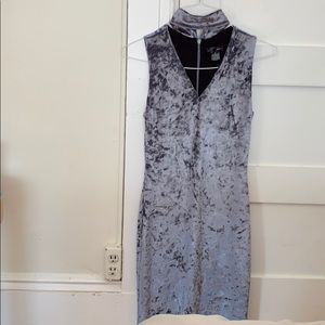 Crushed velvet mini dress